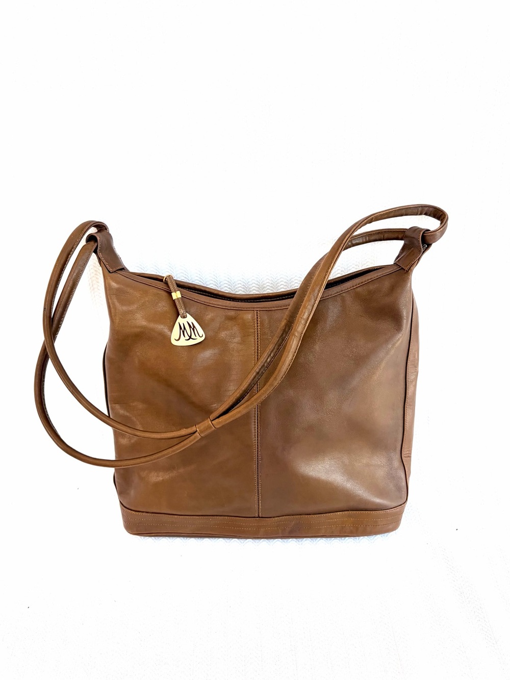 1970s Vintage Morris Moskowitz Genuine Leather Shoulder Bag - Chocolate Brown
